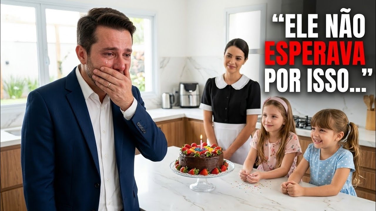 Empresário Viúvo Se Emociona ao Ver as Filhas e a Empregada Preparando Seu Bolo de Aniversário