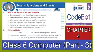 Exercise Solutions of Excel - Functions and Charts Part 3 | Chapter 4 Class 6 Computer #codebot #aps