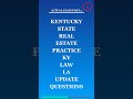 Kentucky State Real Estate Practice Ky Law La Update Questions