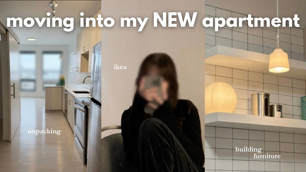 living alone diaries 📦  moving into my NEW apartment, unpacking & building furniture + mini tour