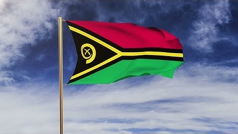 4K Vanuatu flag waving in the wind. Green screen, alpha matte. Loopable animation Stock video
