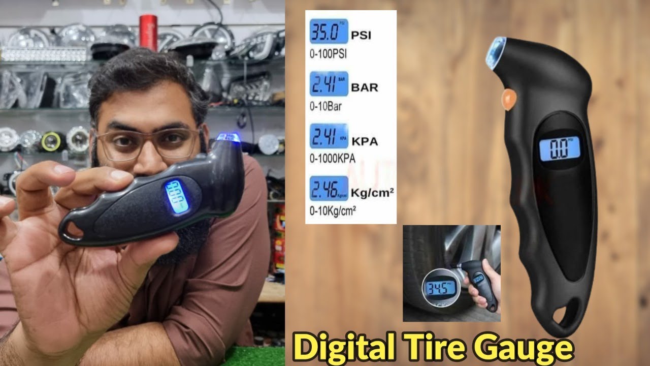 Universal DIGITAL CAR TIRE TYRE AIR PRESSURE GAUGE - YouTube
