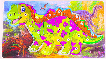 Learn & Counting Numbers 1-20 with Dinosaur Shape Matching Puzzle!Tyrannosaurus Rex for kids🦖🦕