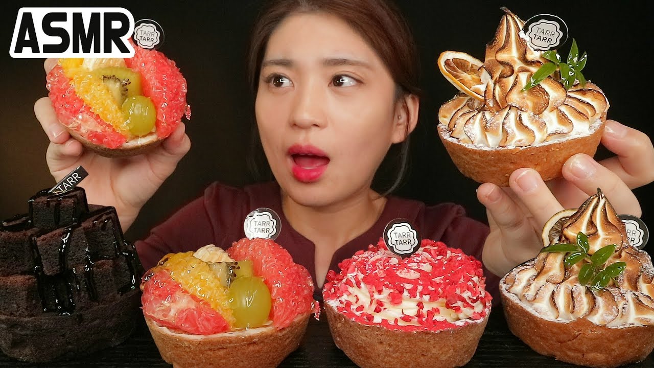 타르타르ㅣ 과일 요거트 브라우니 타르트ㅣ노토킹 ASMR 리얼 사운드 먹방ㅣTarteㅣタルトㅣReal Sound NoTalking Mukbang ♥