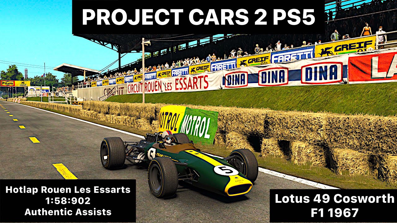 Project CARS 2 PS5 - Hotlap Rouen Les Essarts - Lotus 49 F1 1967 - 1:58 ...