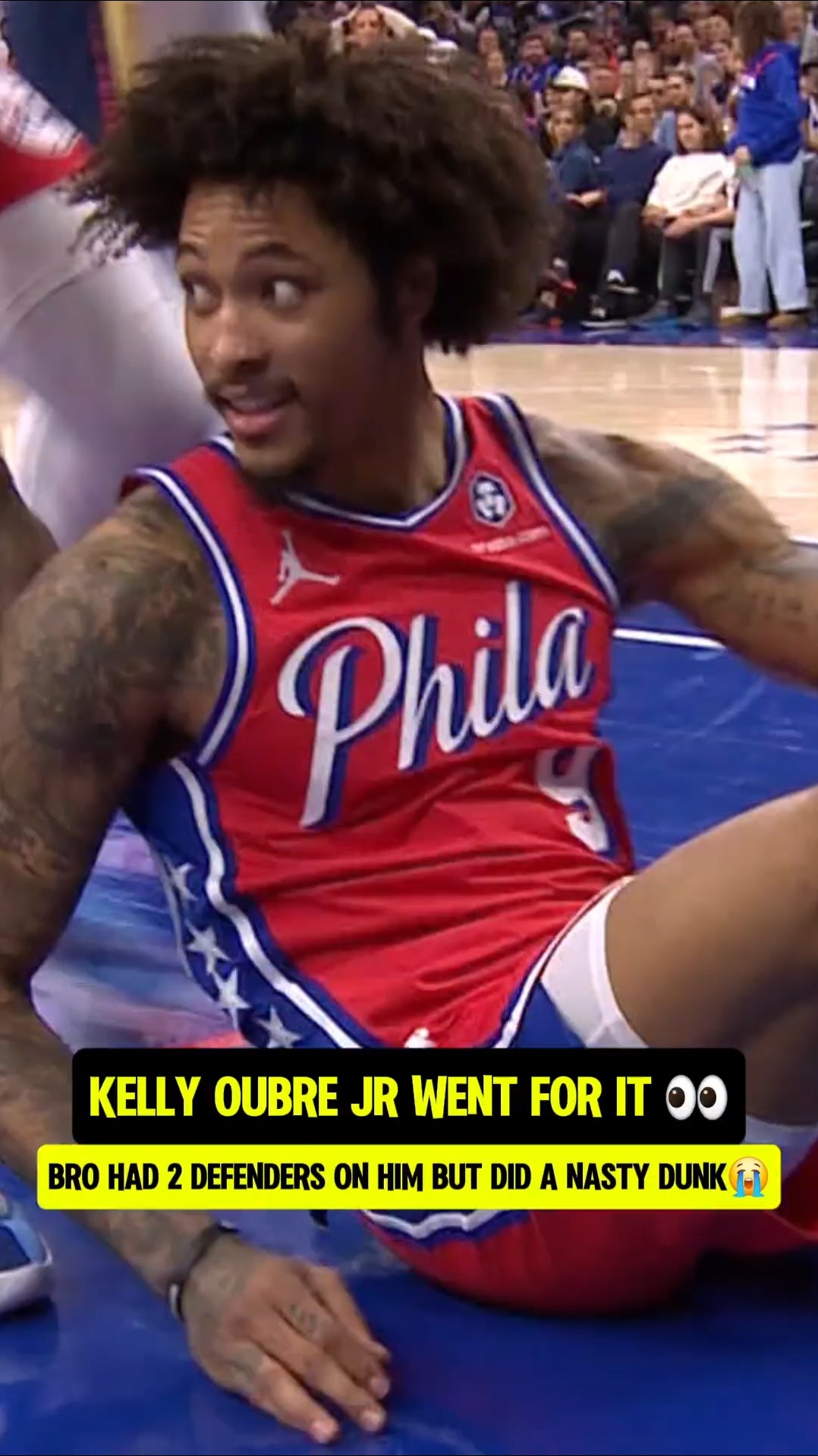 Dunk so nasty he nearly hurt himself?