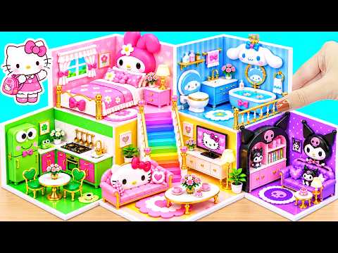 ❤️ How To Build 5 Color House for Hello Kitty & Friends with 5 Cute Rooms 🩷 DIY Miniature House
