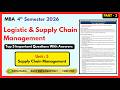 LSCM Unit 3 Important Questions 2026 Free PDF | Supply Chain Management MBA 4th Sem @FinalFocusYt