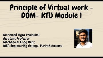 Method of Virtual work |DOM|English|KTU Module 1 - Part 4