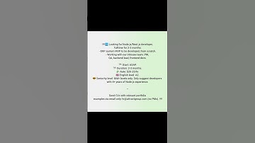 l Work From Home l Nodejs l Nestjs Developer lBackened l Frontend l QA l #remotejobs #remotework