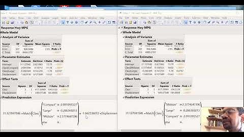 Dummy var linear regression in JMP