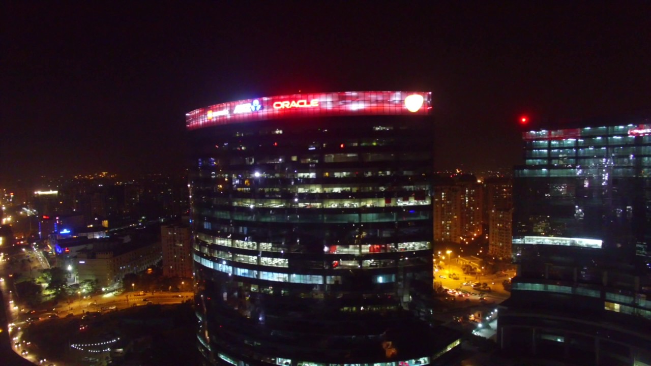 Aerial Stock Footage India DLF Gurgaon