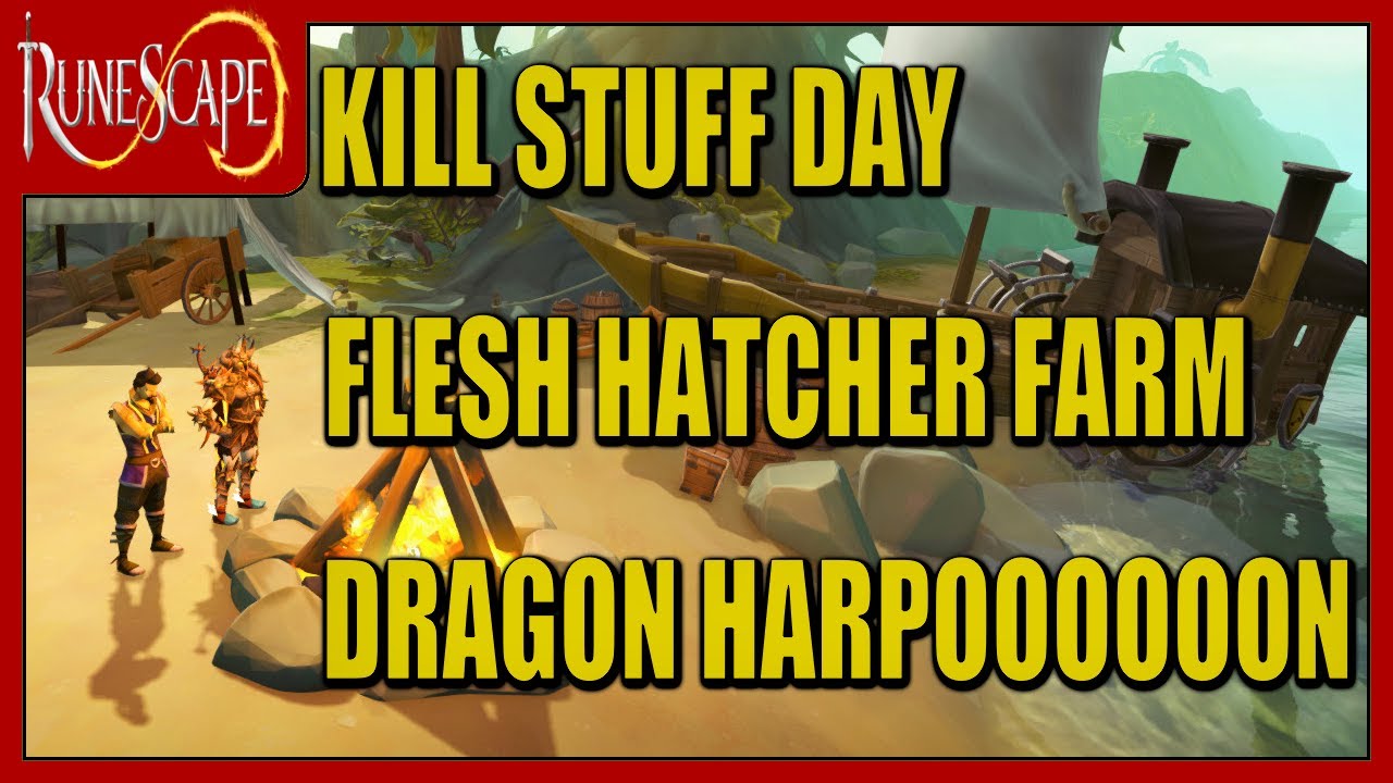 Runescape 3 live New Player Ironman: Need a crafting break. Time to kill the Flesh Hatcher for loots