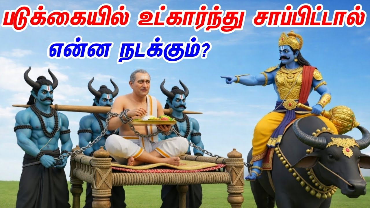 படுக்கையில் உட்கார்ந்து சாப்பிடுவது ஏன் கேடு? | யமராஜர் சித்ரகுப்தருக்கு சொன்ன ரகசியம் | Tamil Moral