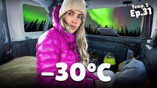 We slept in a car in the ARCTIC CIRCLE with -22 Farenheit