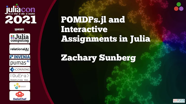 POMDPs.jl and Interactive Assignments in Julia | Zachary Sunberg | JuliaCon2021