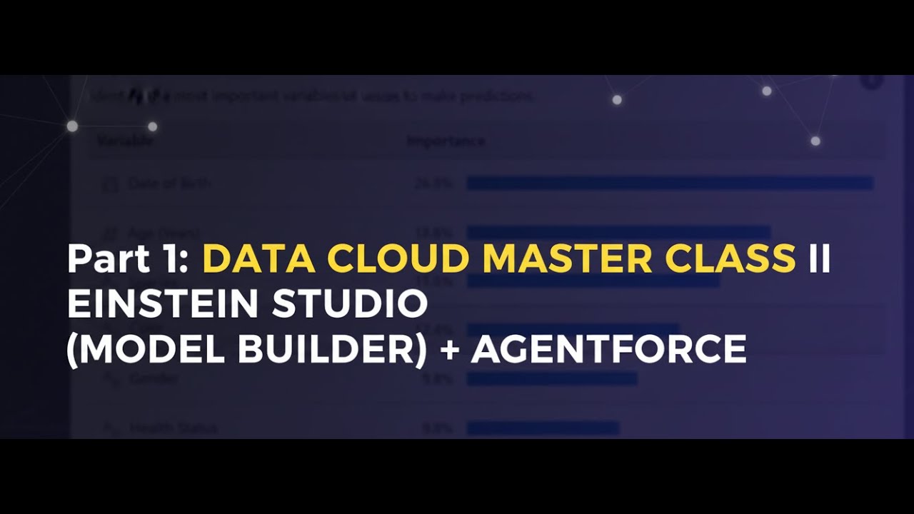 Part 1: DATA CLOUD MASTER CLASS || EINSTEIN STUDIO (MODEL BUILDER ...