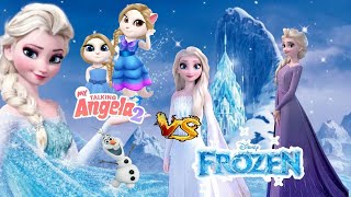 My Talking Anjela 2 New Update Gameplay/Anjela2 Vs Frozen Queen Elsa