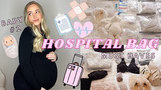 WHAT'S IN MY HOSPITAL BAG UK? | labour+delivery MUST HAVES/PACK WITH ME | BABY#2+ MUM ORGANISED BAGS