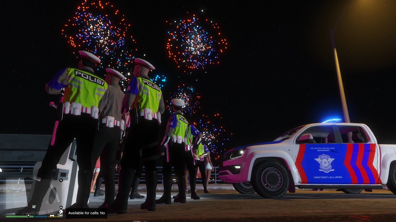 Patroli Pengamanan Pesta Malam Tahun Baru Rusuh! GTA 5 Mod Polisi Indonesia
