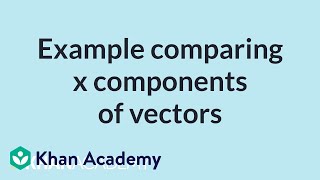 Example Comparing X Components Of Vectors