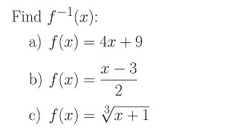 How to Find the Inverse Function