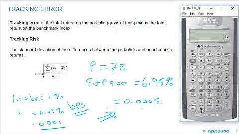 calculate and interpret tracking error;