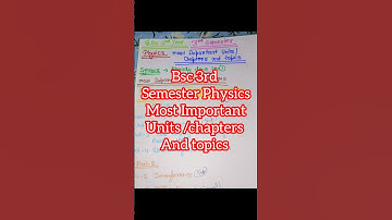 Bsc 3rd Semester Physics Most Important Units #bsc #yourbscguide #bsc3rdsemester #shorts #short #ba