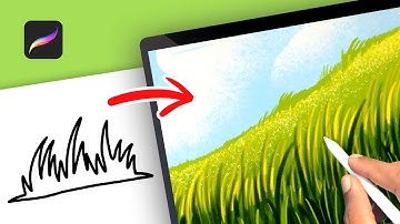 How To Draw Grass Easy - iPad Procreate Painting