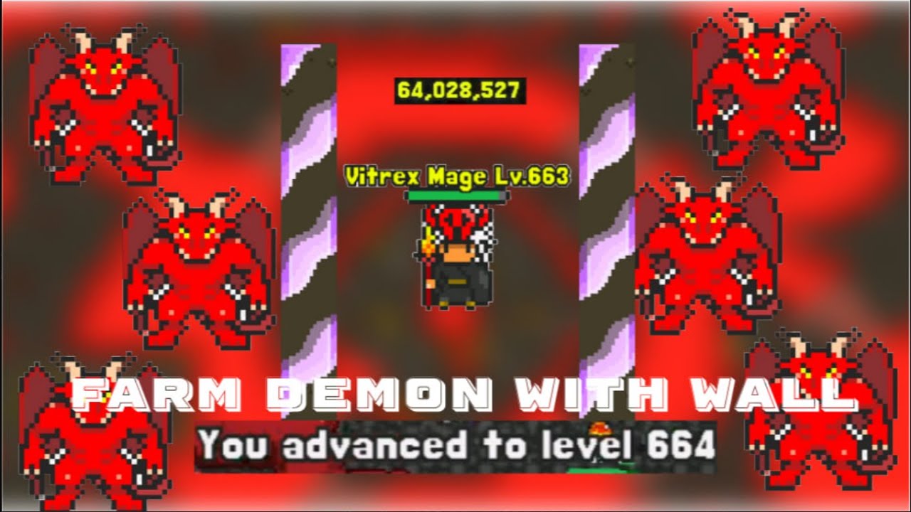 Rucoy online farm Demon with wall (lvl up!!!)