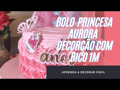 Bolo princesa aurora/ decoração fácil e linda!!! 