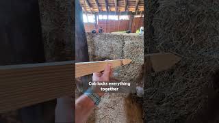 How do you build shelves into a straw bale wall?
