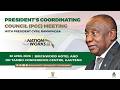 President Cyril Ramaphosa delivers remarks during the Presidential Coordinating Council Meeting.