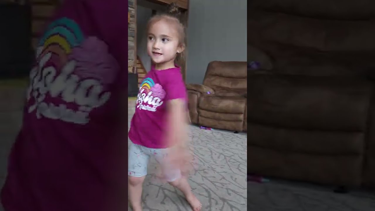 CUTE 3 YEAR OLD GIRL DANCING AND JUMPING Shorts Toddler