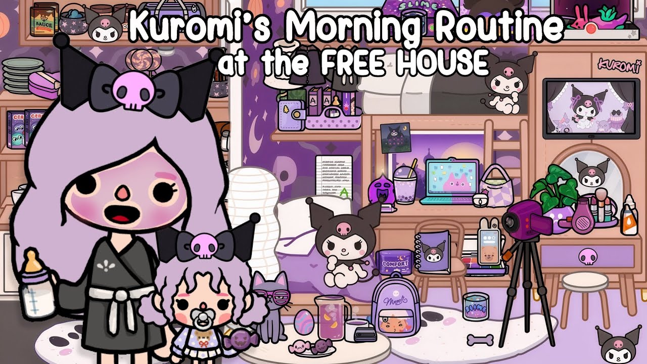 FREE HOUSE! Kuromi's Morning Routine 😈🏠 Toca Boca House Ideas |  Toca Life Story