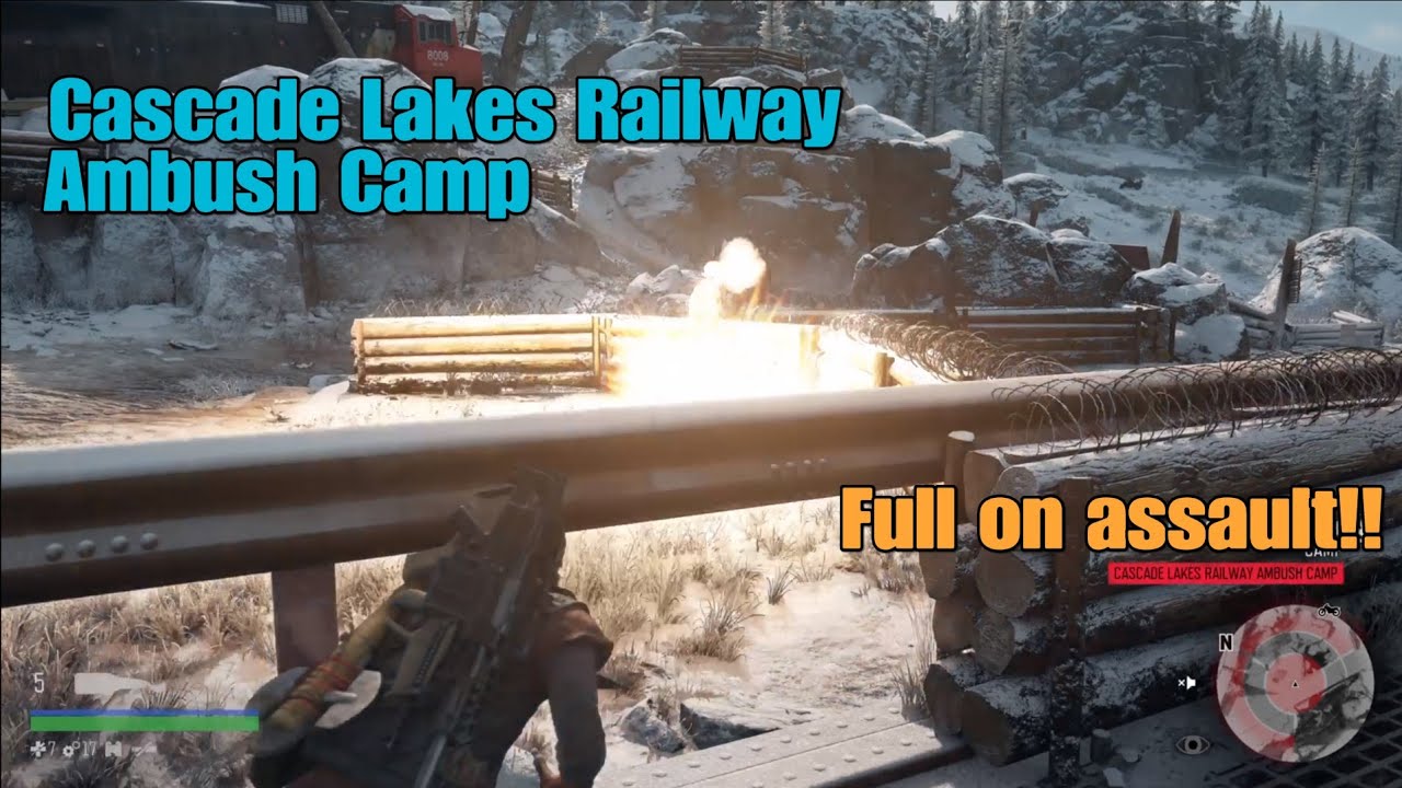 Days Gone- Cascade Lakes Railway Ambush Camp - Full on assault!!