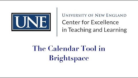 Calendar Tool in Brightspace - Student