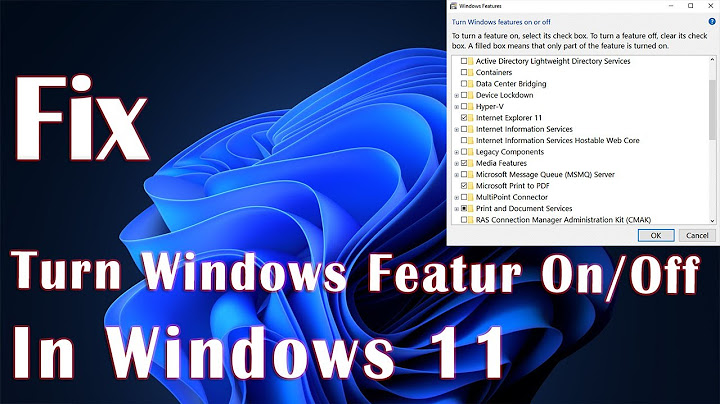 Windows features on or off windows 11