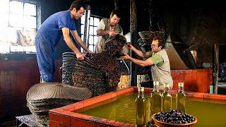 Antigua ALMAZARA DE ACEITE en acción: 900 KILOS de olivas molidas convertidas en aceite casero
