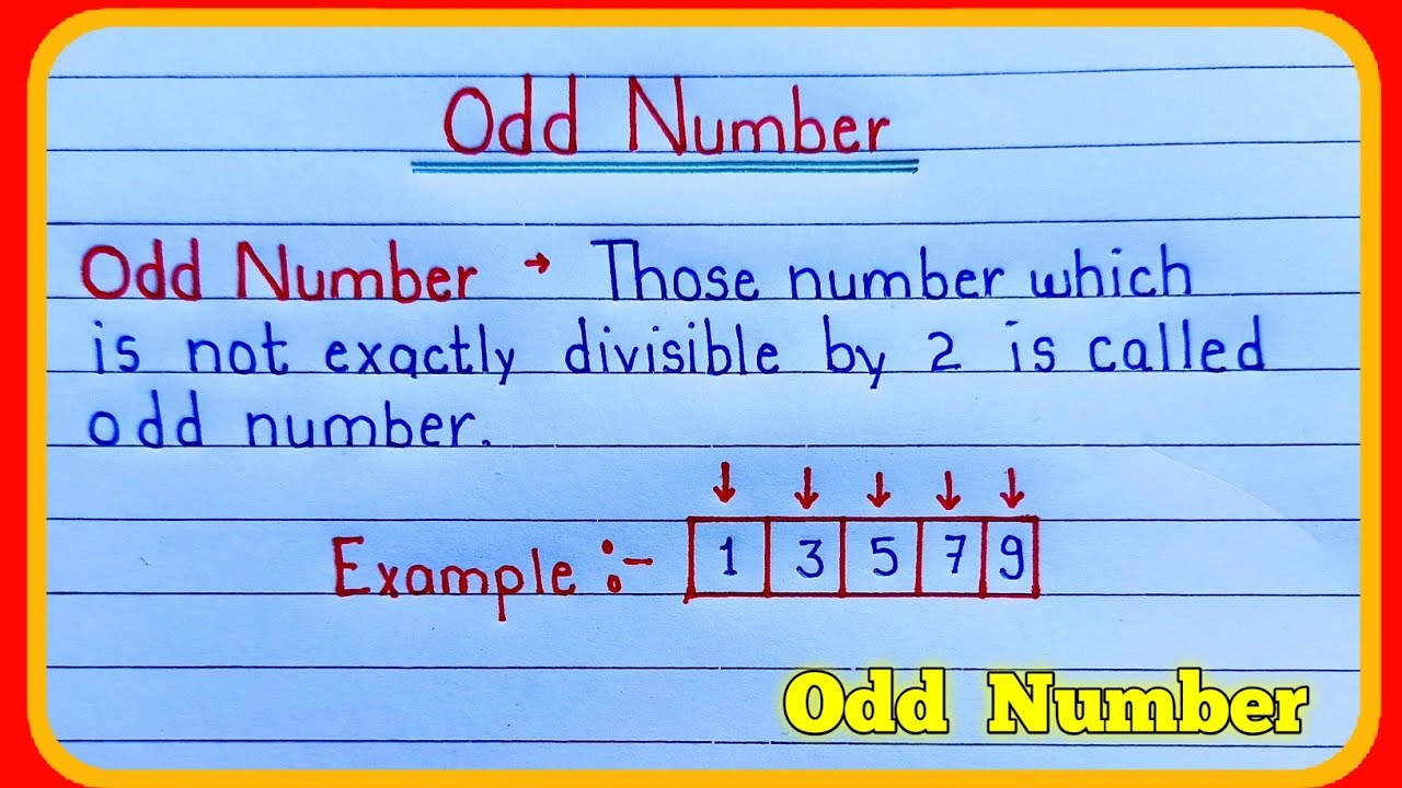 Odd Numbers Easy Definition