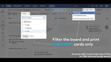 Print unprinted cards from JIRA board and backlog