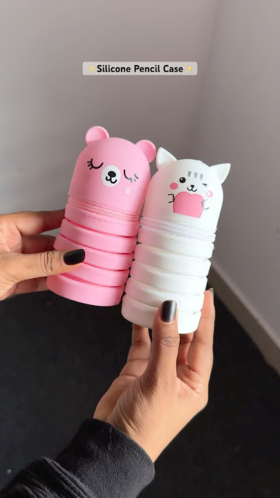 Cutest Silicone Pencil Case 🌷✨🎀#pencilcase #stationery #stationary #silicone  #schoolsupplies