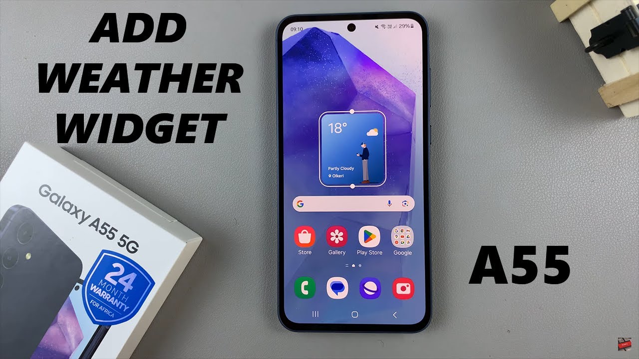 How To Add Weather Widget To Home Screen On Samsung Galaxy A55 5G - YouTube