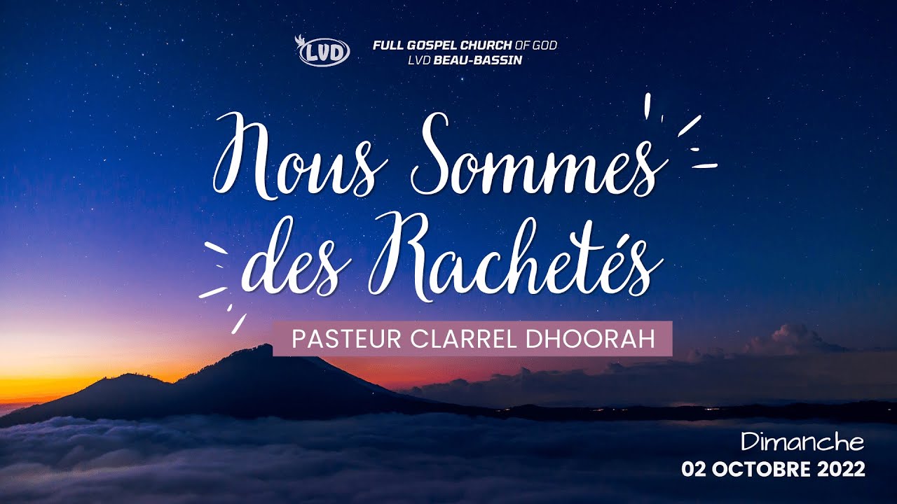 Nous Sommes Des Rachetés No.4 Nous Appartenons à Dieu Pst Clarrel