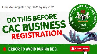 π Do This Before #CAC Business Registration β
Error to Avoid During #cacregistration in Nigeria