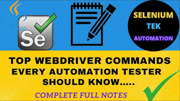 Selenium Web Driver Commands || Web Driver Commands in Selenium || Automation testing Selenium