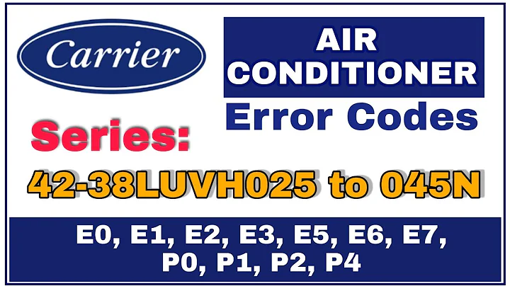 Carrier Air Conditioner Error Codes | Series "42-38LUVH025 to 045N" All Error Codes.
