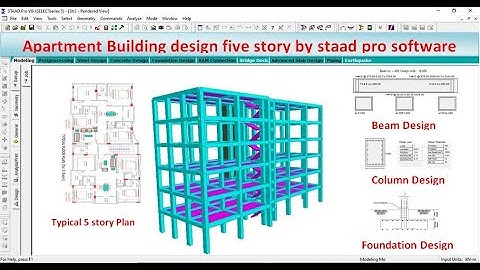 Apartment Building design by staad pro V8i software | 5 story | Civil engineering | online course |