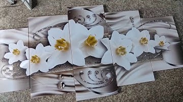 Finished Example of Floral Art Prints | 5 Piece Canvas Set | Flower Artwork | mybudgetart.com.au