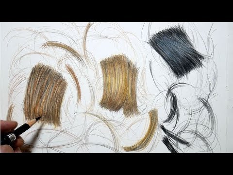 色鉛筆の塗り方 リアルな髪の毛の描き方 Draw Realistic Hair Youtube